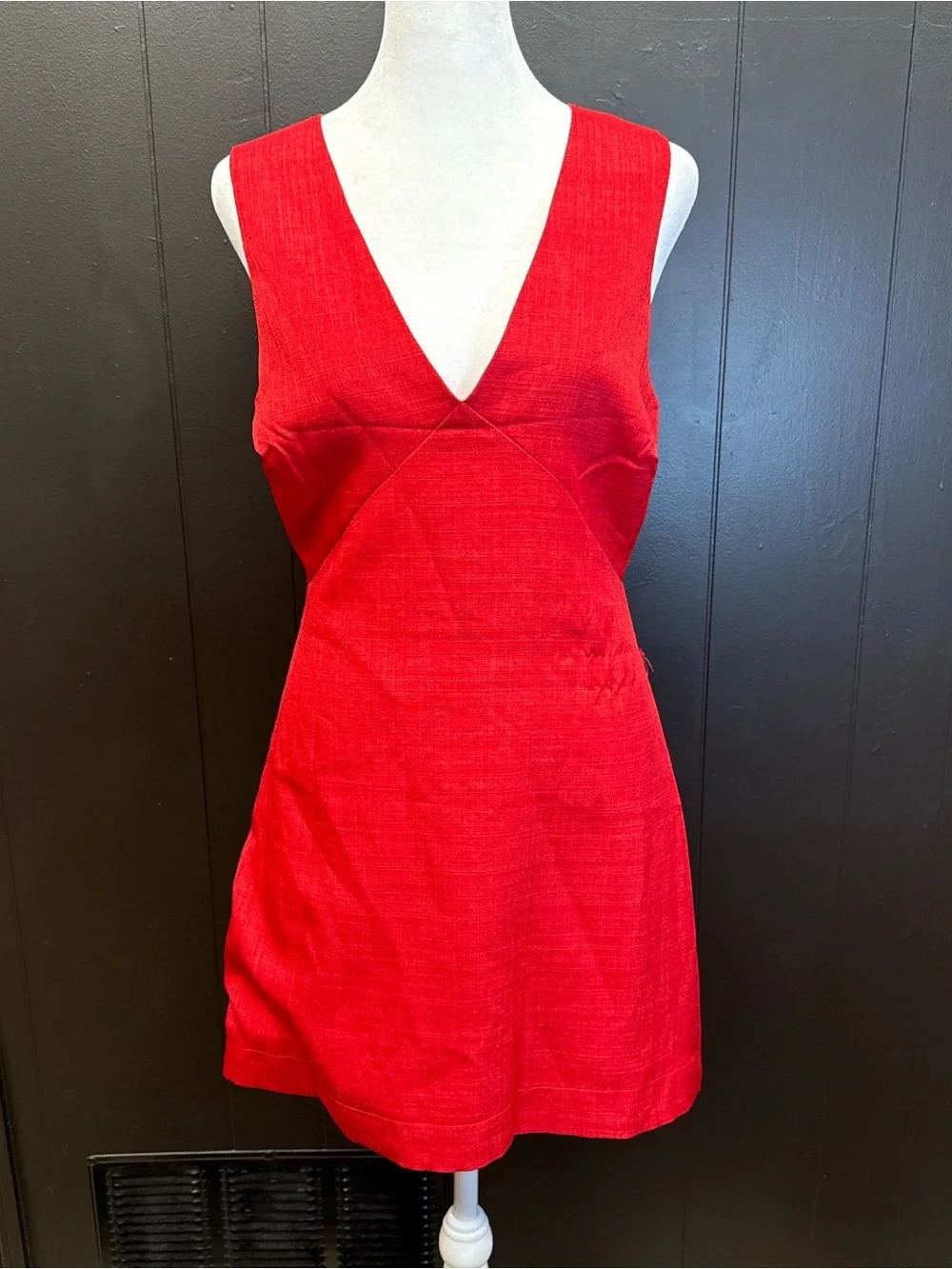 RIHOAS Red V-Neck Mini Dress - Picture 2 of 5